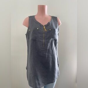 Ellen Tracy Gray Sleeveless Top